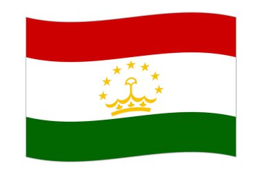 Waving flag of the country Tajikistan. Vector illustration.