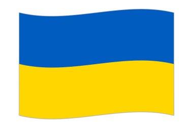 Waving flag of the country Ukraine. Vector illustration.