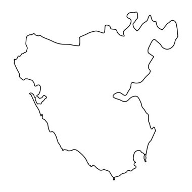 İspanya 'nın idari bölümü Cadiz ilinin haritası. Vektör illüstrasyonu.