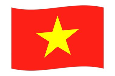 Waving flag of the country Vietnam. Vector illustration.
