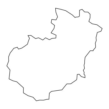 Santiago eyalet haritası, Dominik Cumhuriyeti idari bölümü. Vektör illüstrasyonu.