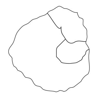 Cape Verde 'de idari bölümlü Fogo Adası haritası. Vektör illüstrasyonu.