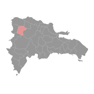 Santiago Rodriguez eyalet haritası, Dominik Cumhuriyeti idari bölümü. Vektör illüstrasyonu.