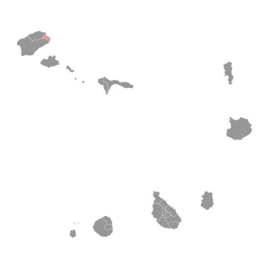 Paul belediye haritası, Cape Verde idari bölümü. Vektör illüstrasyonu.