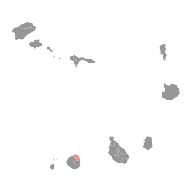 Mosteiros belediye haritası, Cape Verde 'nin idari bölümü. Vektör illüstrasyonu.