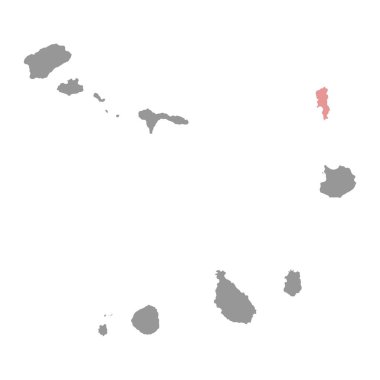 Sal Adası haritası, Cape Verde. Vektör illüstrasyonu.