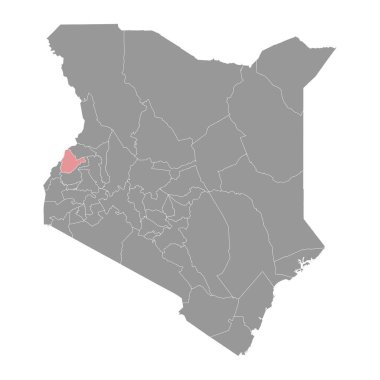Bungoma ilçesi haritası, Kenya idari bölümü. Vektör illüstrasyonu.