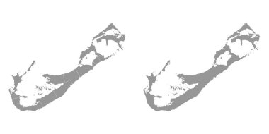 İdari bölümleri olan Bermuda haritası. Vektör illüstrasyonu.