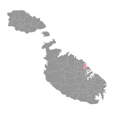 St. Julians bölge haritası, Malta idari bölümü. Vektör illüstrasyonu.