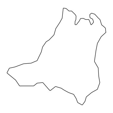 Kouaoua komün haritası, Yeni Kaledonya 'nın idari bölümü. Vektör illüstrasyonu.