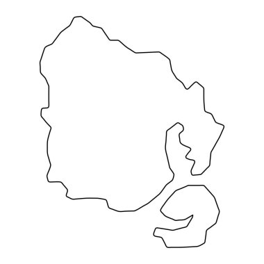 Lile des Pins komün haritası, Yeni Kaledonya 'nın idari bölümü. Vektör illüstrasyonu.