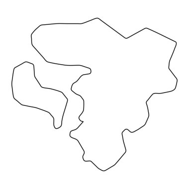 Noumea komün haritası, Yeni Kaledonya 'nın idari bölümü. Vektör illüstrasyonu.