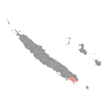 Le Mont Dore komün haritası, Yeni Kaledonya 'nın idari bölümü. Vektör illüstrasyonu.