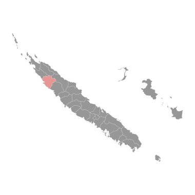 Kaala Gomen komün haritası, Yeni Kaledonya 'nın idari bölümü. Vektör illüstrasyonu.