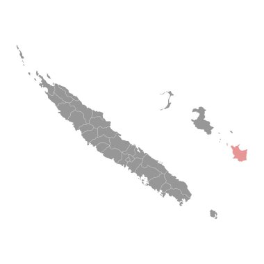 Mare Adası haritası, Yeni Kaledonya 'nın idari bölümü. Vektör illüstrasyonu.