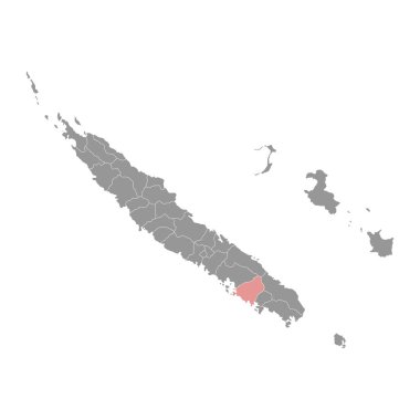 Paita komün haritası, Yeni Kaledonya 'nın idari bölümü. Vektör illüstrasyonu.