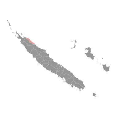 Pouebo commune map, administrative division of New Caledonia. Vector illustration. clipart