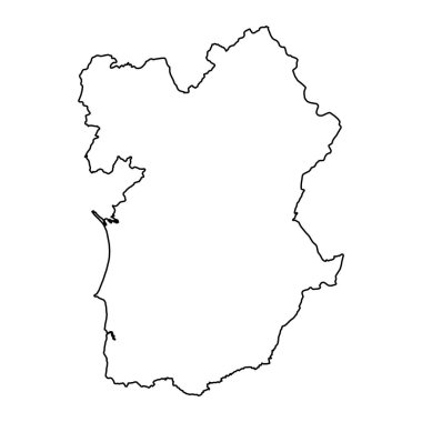 Alentejo Bölgesi haritası, Portekiz idari bölümü. Vektör illüstrasyonu.