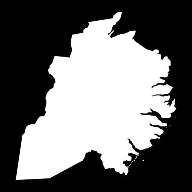 Doğu Bölgesi haritası, İzlanda idari bölgesi. Vektör illüstrasyonu.