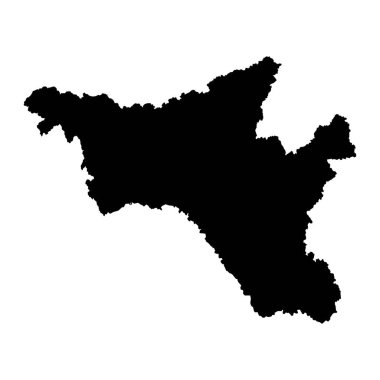 Amur Oblastı haritası, Rusya 'nın idari bölümü. Vektör illüstrasyonu.