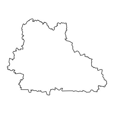 Kurgan Oblastı haritası, Rusya 'nın idari bölümü. Vektör illüstrasyonu.