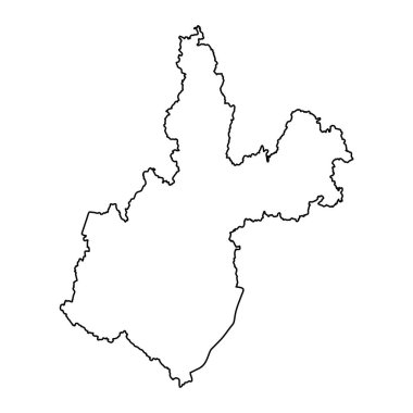 Irkutsk Oblastı haritası, Rusya 'nın idari bölümü. Vektör illüstrasyonu.