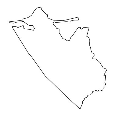 Kaliningrad Oblastı haritası, Rusya 'nın idari bölümü. Vektör illüstrasyonu.