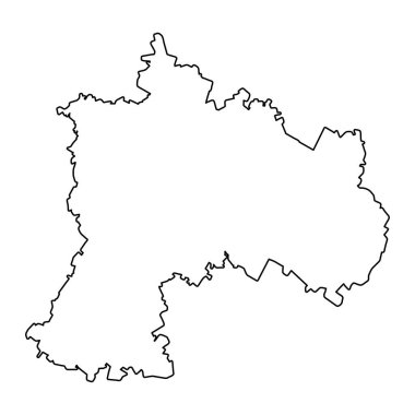 Ulyanovsk Oblastı haritası, Rusya 'nın idari bölümü. Vektör illüstrasyonu.