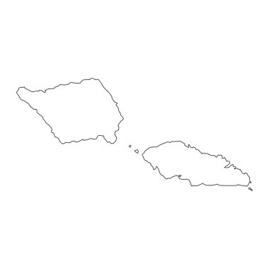 Samoa adaları haritası. Vektör illüstrasyonu.