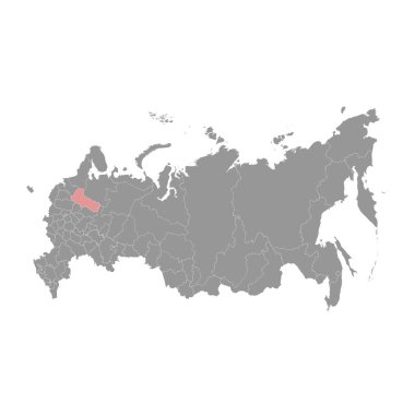 Vologda Oblastı haritası, Rusya 'nın idari bölümü. Vektör illüstrasyonu.