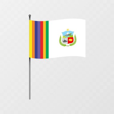 Department of Apurimac flag on flagpole. Vector illustration. clipart