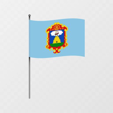 Bayrak direğinde Ayacucho bayrağı var. Vektör illüstrasyonu.