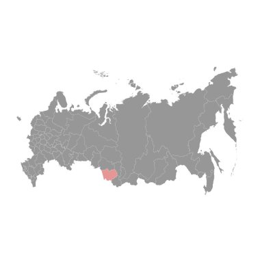 Altai Krai haritası, Rusya 'nın idari bölümü. Vektör illüstrasyonu.