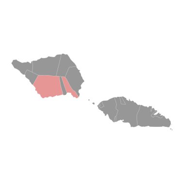 Palauli bölge haritası, Samoa 'nın idari bölümü. Vektör illüstrasyonu.