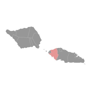 Aana bölge haritası, Samoa 'nın idari bölümü. Vektör illüstrasyonu.