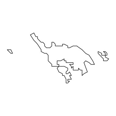 Isla Culebra haritası, Porto Riko 'nun idari bölümü. Vektör illüstrasyonu.