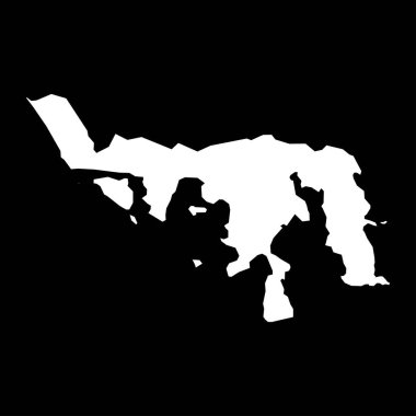 Güney bölgesi haritası, Hong Kong idari bölümü. Vektör illüstrasyonu.