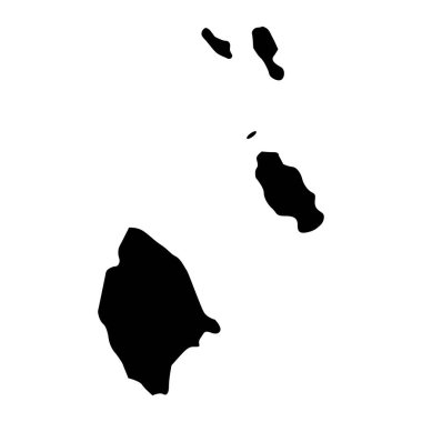 La Digue ve İç Adalar bölge haritası, Seyşeller 'in idari bölümü. Vektör illüstrasyonu.