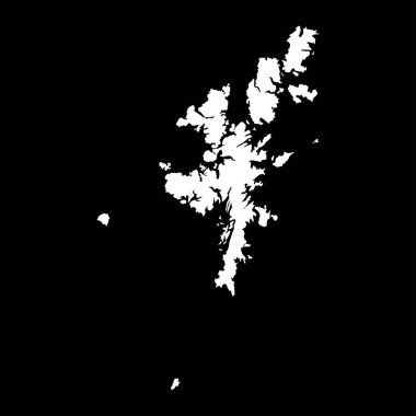 Shetland Adaları haritası, İskoçya konsey alanı. Vektör illüstrasyonu.