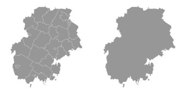 Chuvashia haritası, Rusya 'nın idari bölümü. Vektör illüstrasyonu.