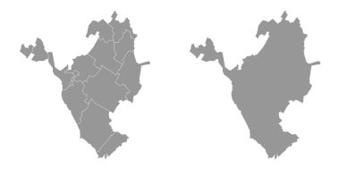 Kalmykia haritası, Rusya 'nın idari bölümü. Vektör illüstrasyonu.