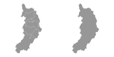 Hakassia haritası, Rusya 'nın idari bölümü. Vektör illüstrasyonu.
