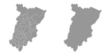 Perm Krai haritası, Rusya 'nın idari bölümü. Vektör illüstrasyonu.