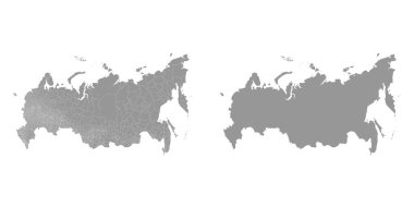 Rusya harita idari bölümleri. Vektör illüstrasyonu.