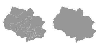 Tomsk Oblastı haritası, Rusya 'nın idari bölümü. Vektör illüstrasyonu.