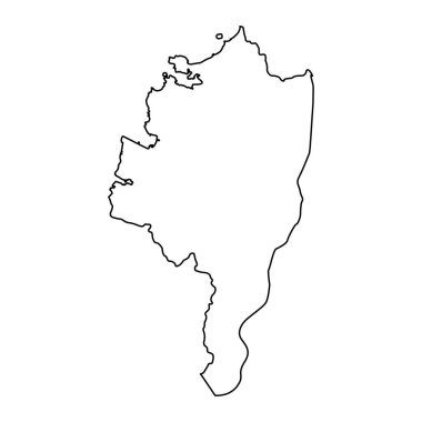 Castries bölge haritası, Saint Lucia idari bölümü. Vektör illüstrasyonu.