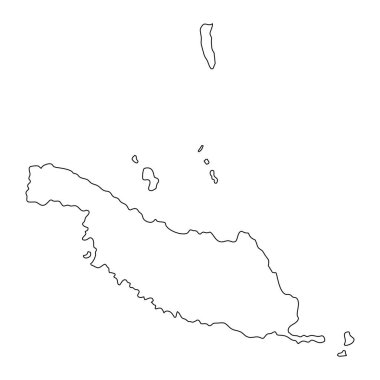 Makira Ulawa eyalet haritası, Solomon Adaları idari bölümü. Vektör illüstrasyonu.