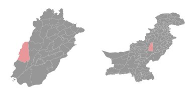 Dera Ghazi Khan bölge haritası, Pakistan idari bölümü. Vektör illüstrasyonu.