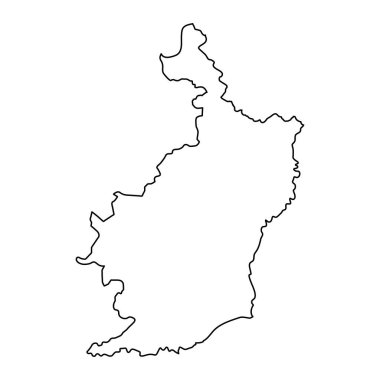 Buriram eyalet haritası, Tayland idari bölümü. Vektör illüstrasyonu.