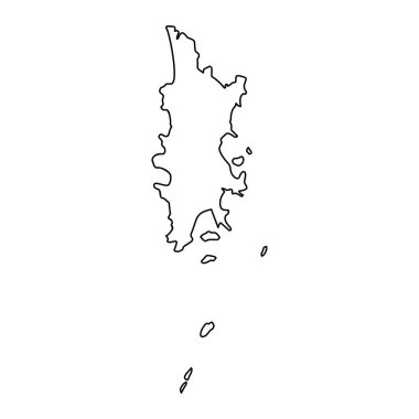 Phuket eyalet haritası, Tayland idari bölümü. Vektör illüstrasyonu.